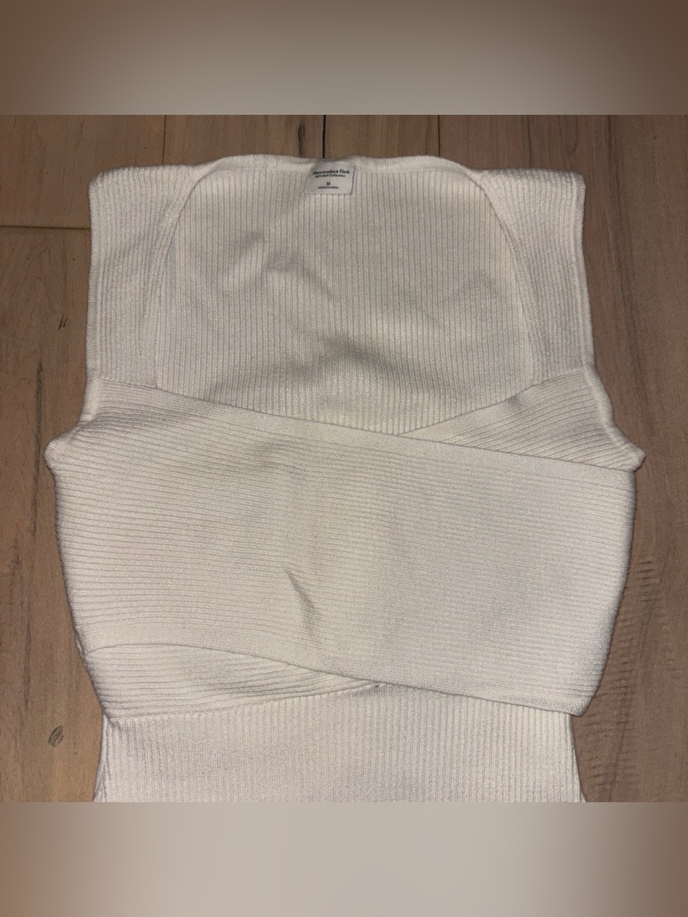 Abercrombie & Fitch White Ribbed Bodysuit